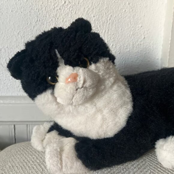 Large Vintage Ikea Realistic Tuxedo Cat Plush - Picture 2 of 3